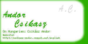 andor csikasz business card